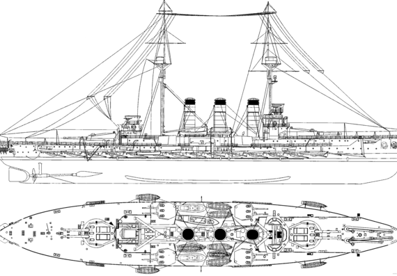 Крейсер IJN Kurama 1910 [Armored Cruiser] - чертежи, габариты, рисунки